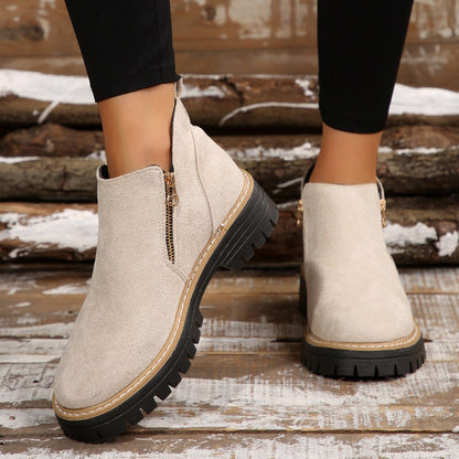 Chunky Zip Ankle Boots