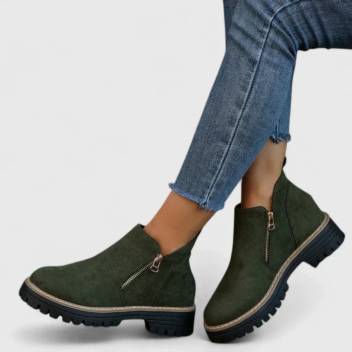 Chunky Zip Ankle Boots