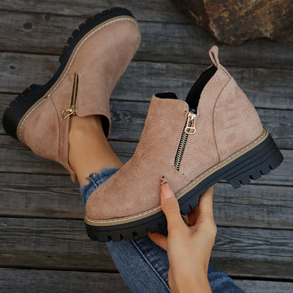 Chunky Zip Ankle Boots