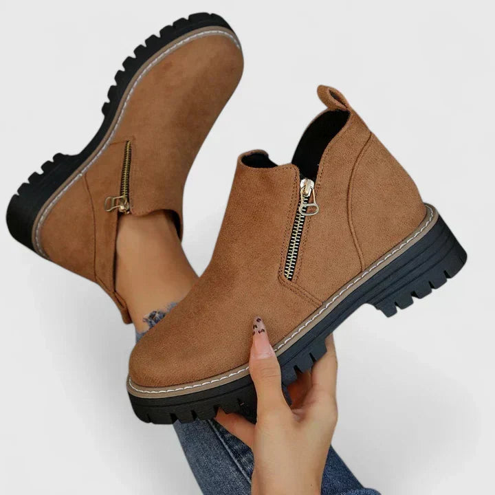 Chunky Zip Ankle Boots