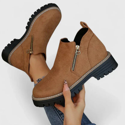 Chunky Zip Ankle Boots