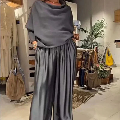 Women's Off Shoulder Pleated Jumpsuit – Elegant Wide Leg Evening Outfit