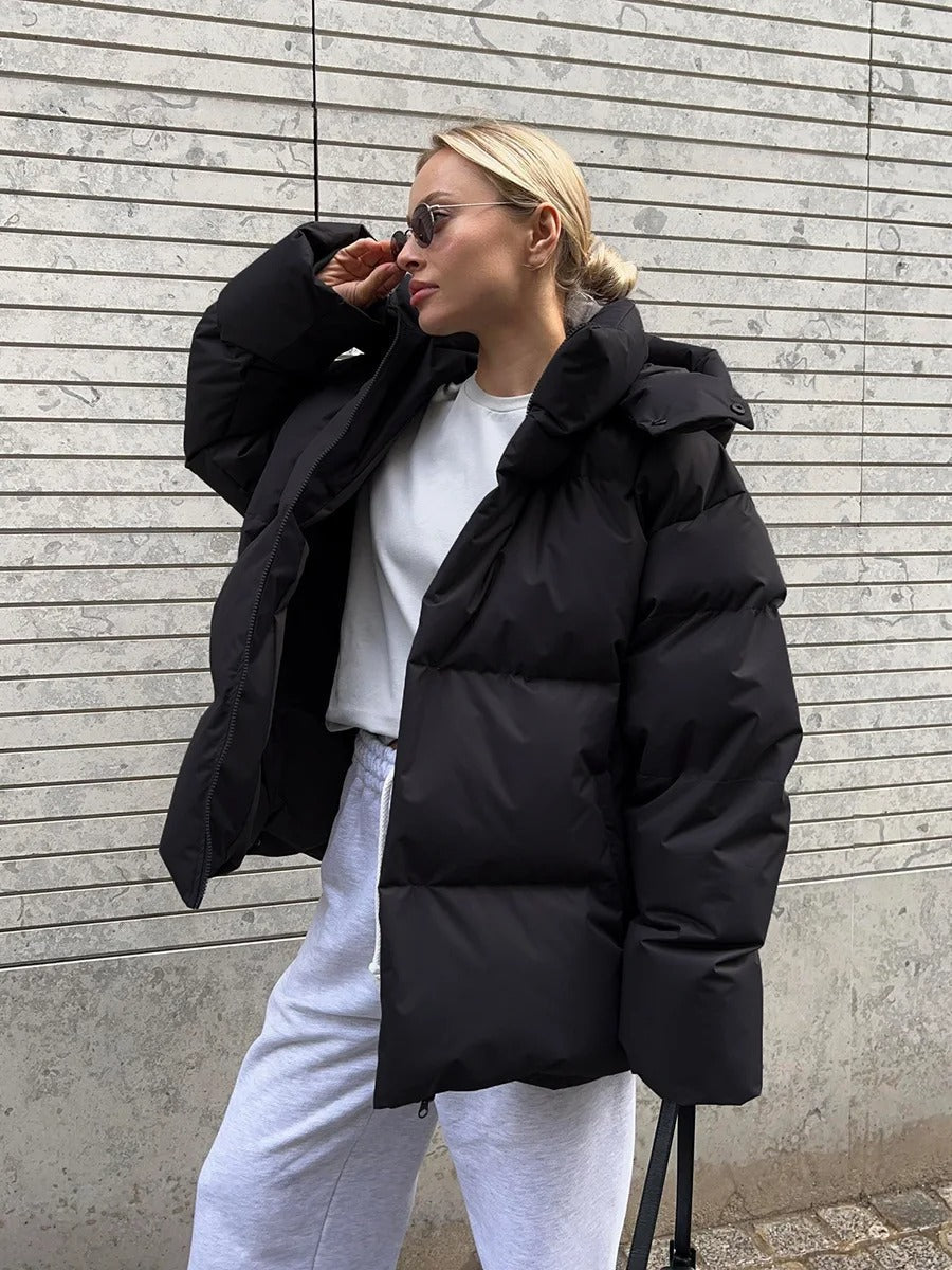 Übergroße Steppjacke Freizeit Streetwear Damen