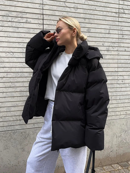 Übergroße Steppjacke Freizeit Streetwear Damen