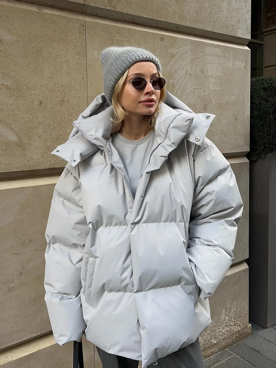 Übergroße Steppjacke Freizeit Streetwear Damen