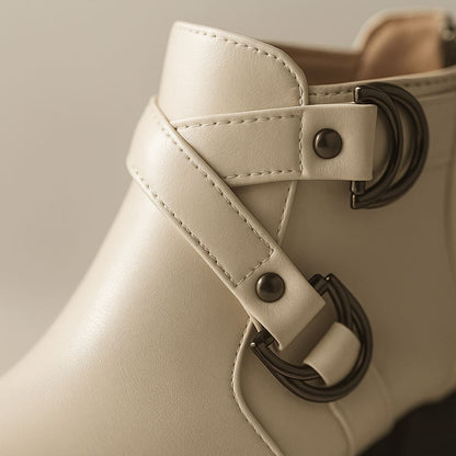 Women’s Heeled Ankle Boots with Buckle Strap