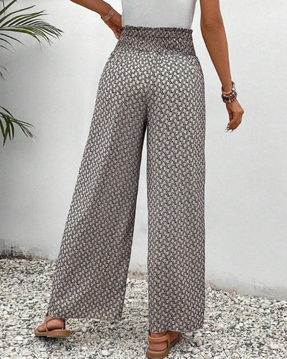 Elegant Geometric Print Wide Leg Pants for Women
