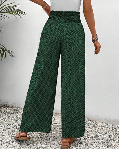 Elegant Geometric Print Wide Leg Pants for Women