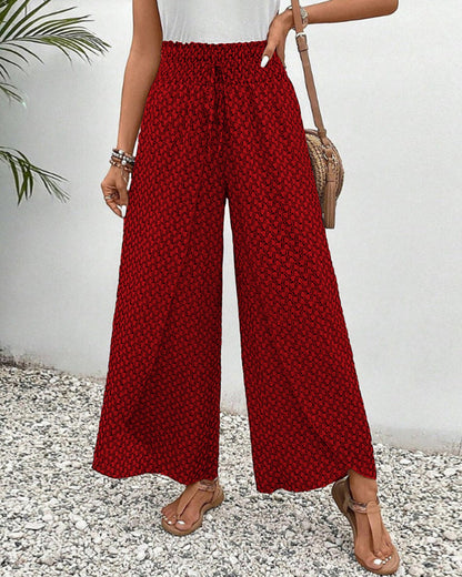 Elegant Geometric Print Wide Leg Pants for Women