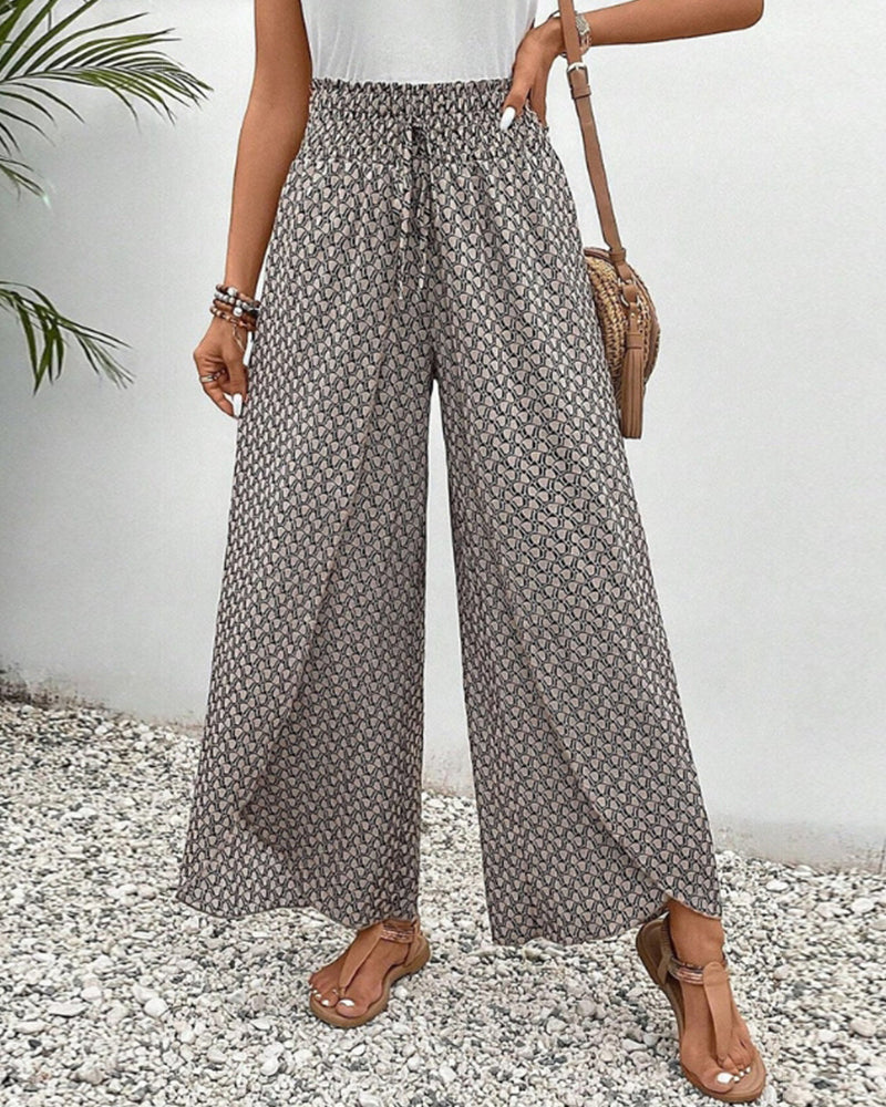 Elegant Geometric Print Wide Leg Pants for Women