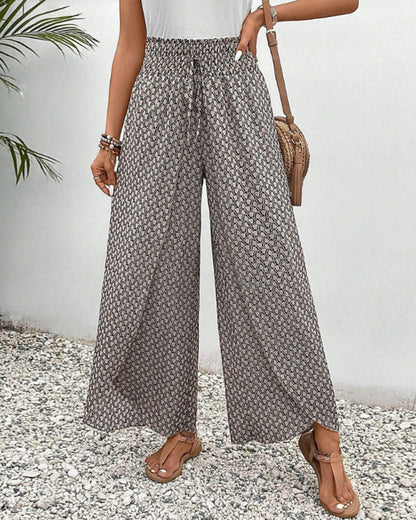 Elegant Geometric Print Wide Leg Pants for Women