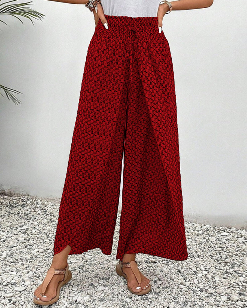 Elegant Geometric Print Wide Leg Pants for Women