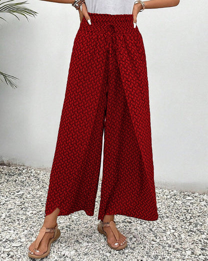 Elegant Geometric Print Wide Leg Pants for Women