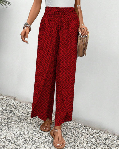 Elegant Geometric Print Wide Leg Pants for Women