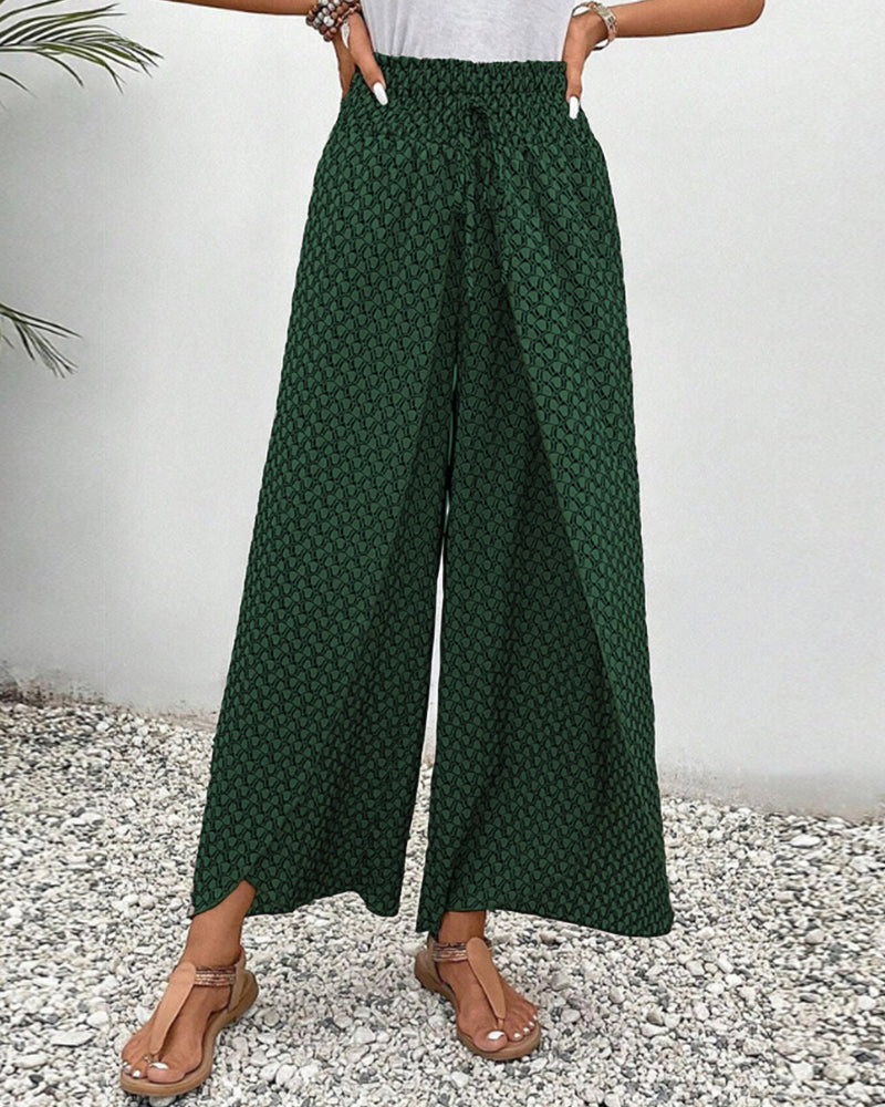 Elegant Geometric Print Wide Leg Pants for Women