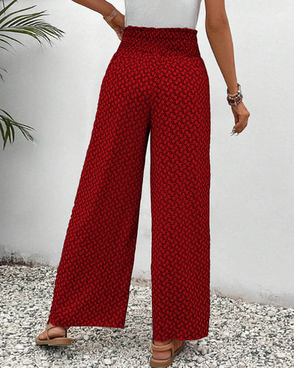 Elegant Geometric Print Wide Leg Pants for Women