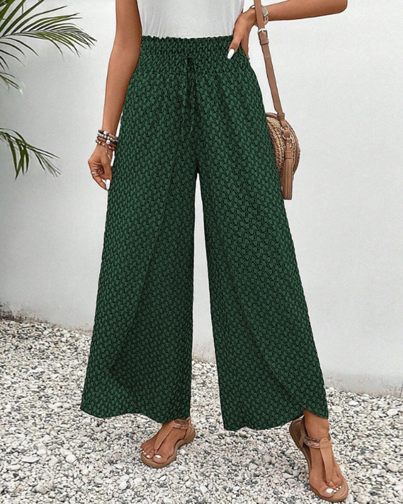 Elegant Geometric Print Wide Leg Pants for Women