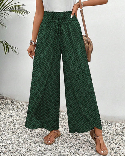 Elegant Geometric Print Wide Leg Pants for Women