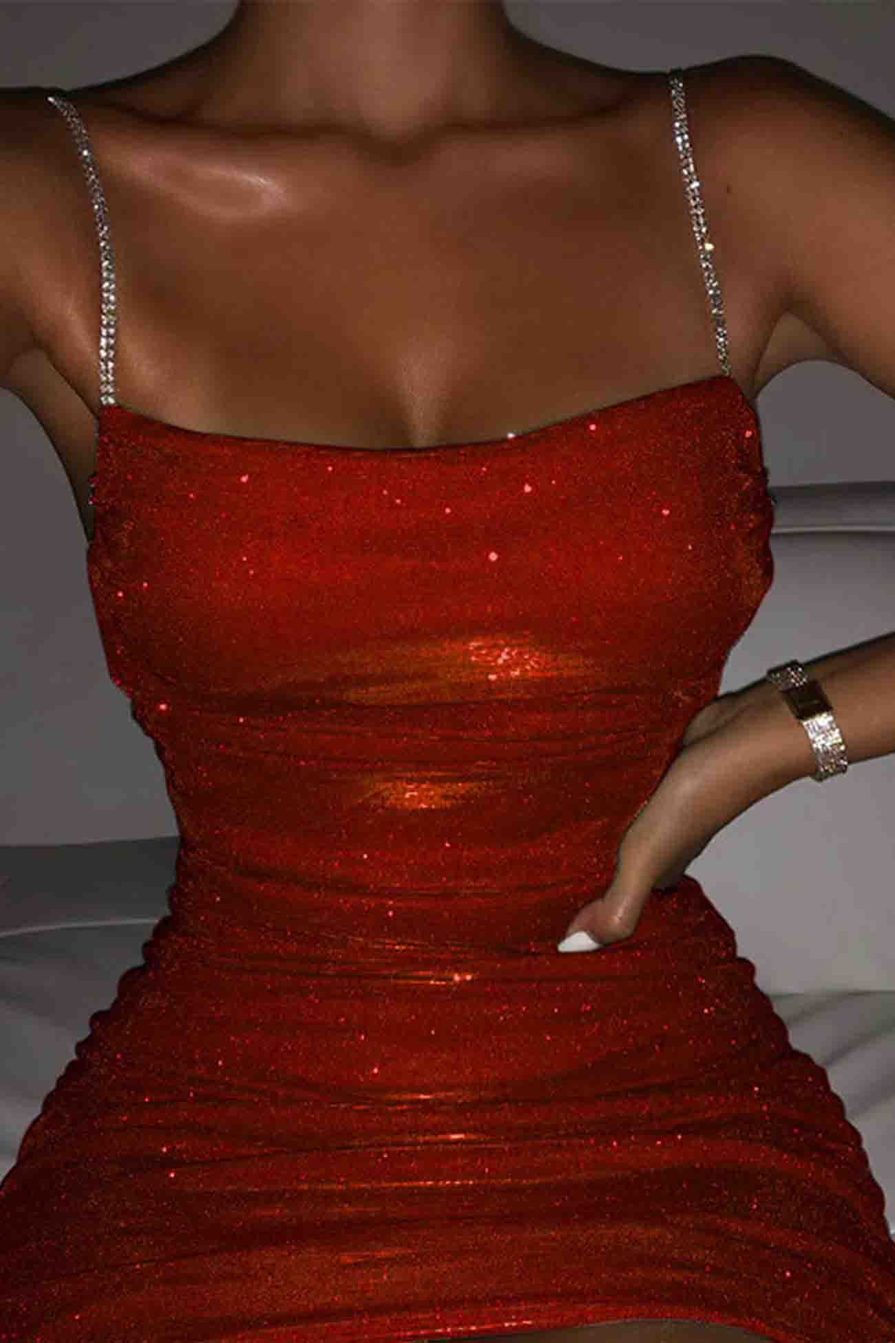 Kleid Mit Strass Und Raffung Für Frauen