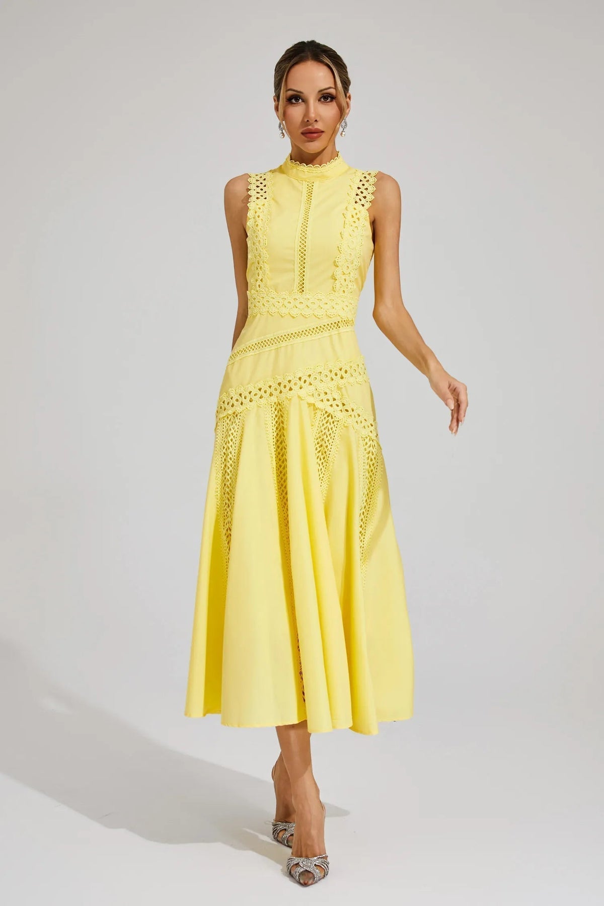 Nivara | Stunning Summer Flowy Midi Wedding Guest Dress For Weddings And Garden Parties