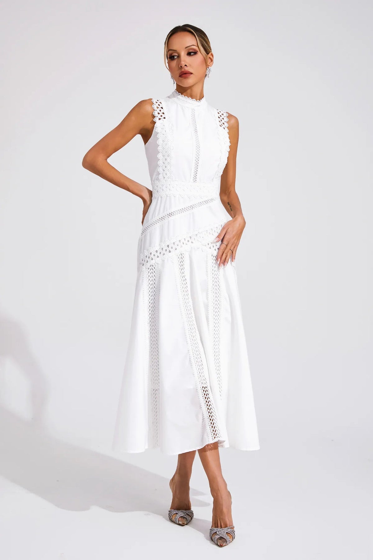 Nivara | Stunning Summer Flowy Midi Wedding Guest Dress For Weddings And Garden Parties
