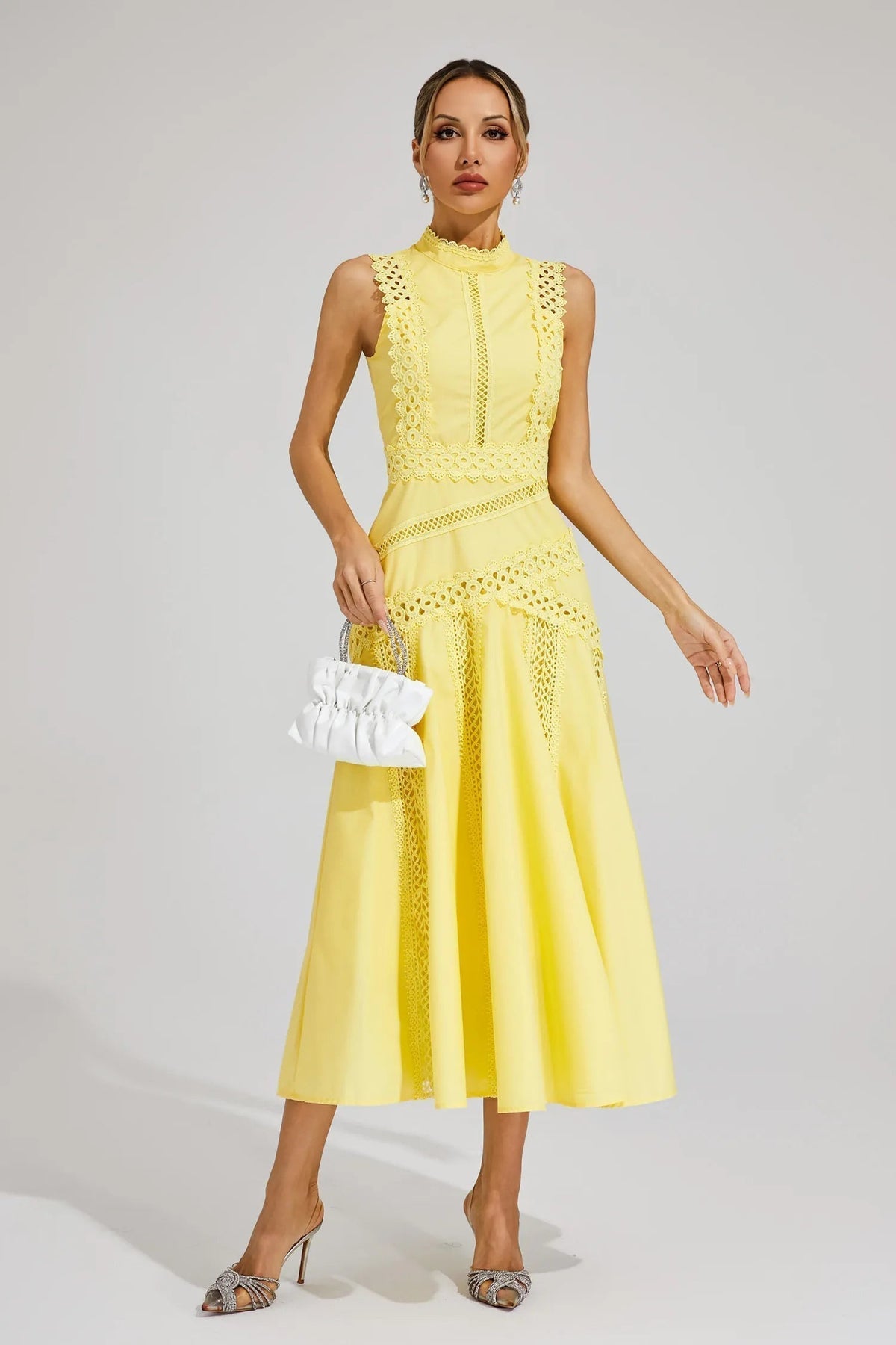 Nivara | Stunning Summer Flowy Midi Wedding Guest Dress For Weddings And Garden Parties