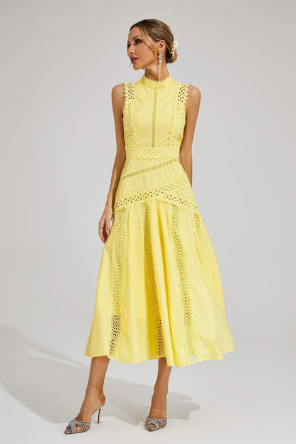 Nivara | Stunning Summer Flowy Midi Wedding Guest Dress For Weddings And Garden Parties