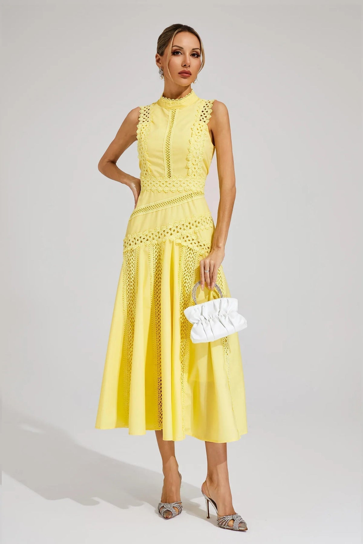 Nivara | Stunning Summer Flowy Midi Wedding Guest Dress For Weddings And Garden Parties